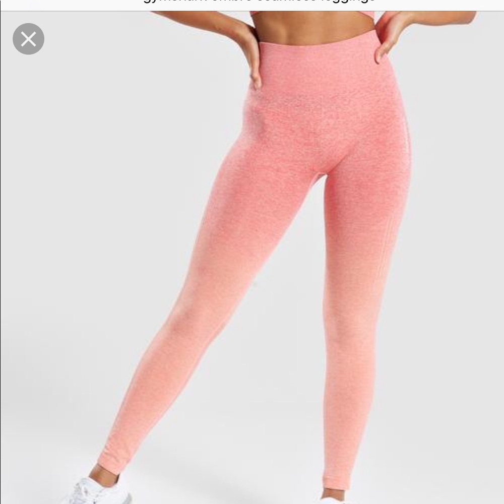 Gymshark ombré seamless peach to orange leggings